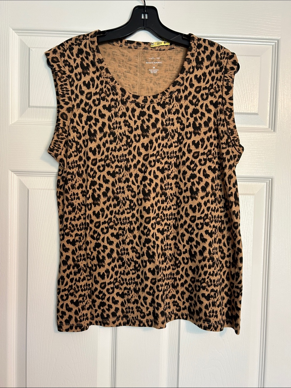 Banana Republic Leopard-Print Sleeveless Tank - Tan & Black